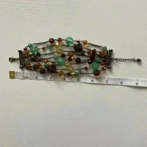 VINTAGE Faceted 8-Stranded Chain Bead Bracelet. Y2K - Picture 8 of 8